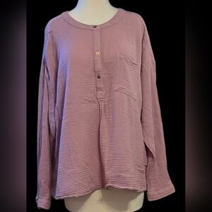 Wonderly Lavender Button-Front Casual Top